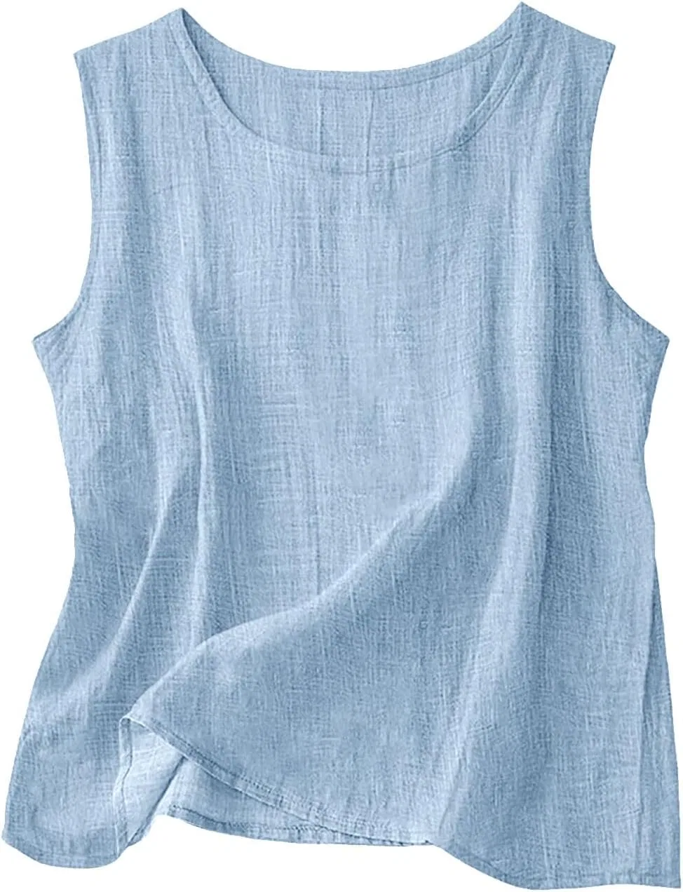 Льняной топ женский, бренд Generic, Light Blue