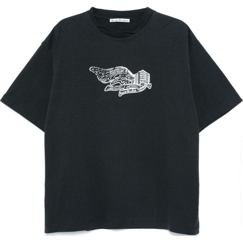 

Футболка с принтом логотипа Acne Studios, черный
