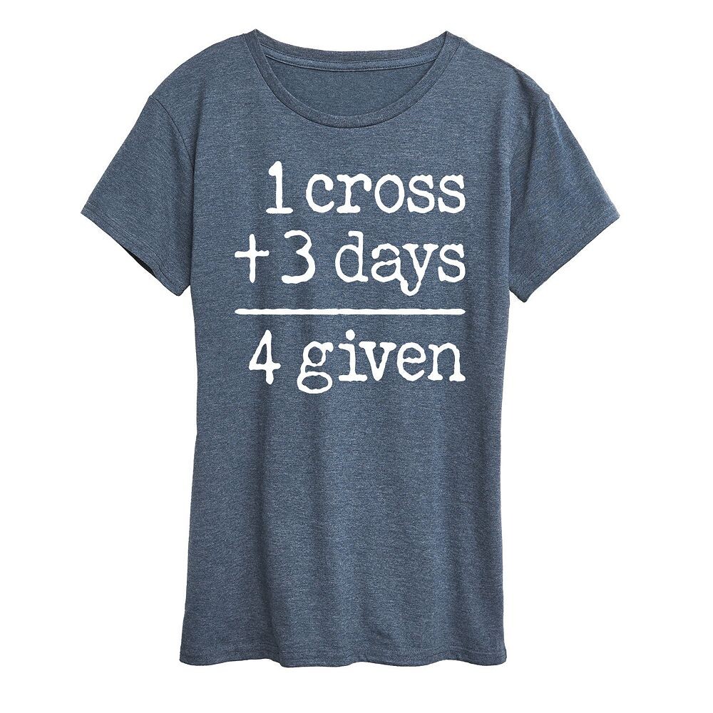 

Женская футболка One Cross Three Days с графическим рисунком Licensed Character, цвет Heather Blue