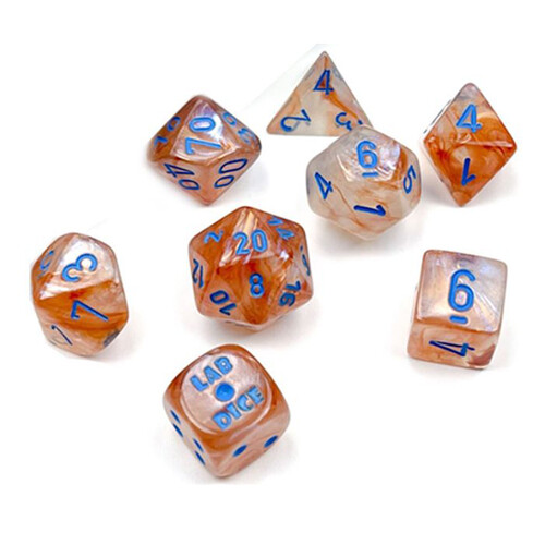 

Игровые кубики Poly 7 Set: Borealis Rose Gold/Light Blue Luminary 7-Die Set Lab Dice