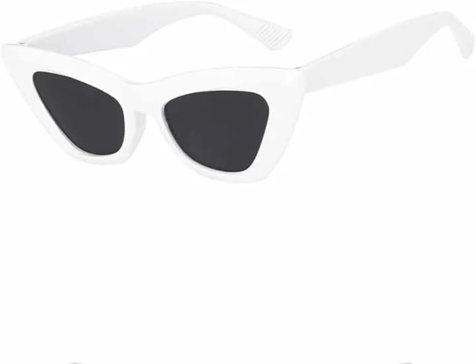 

Солнцезащитные очки с защитой от УФ-излучения UV400 | Панк-стиль, линзы «кошачий глаз», серые | Яркие линзы для занятий спортом на открытом воздухе и вождения DSVIGF, White Gray