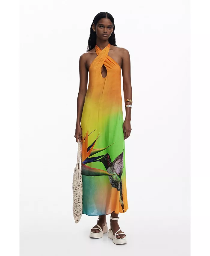 

Женское длинное платье с принтом Desigual, мультиколор