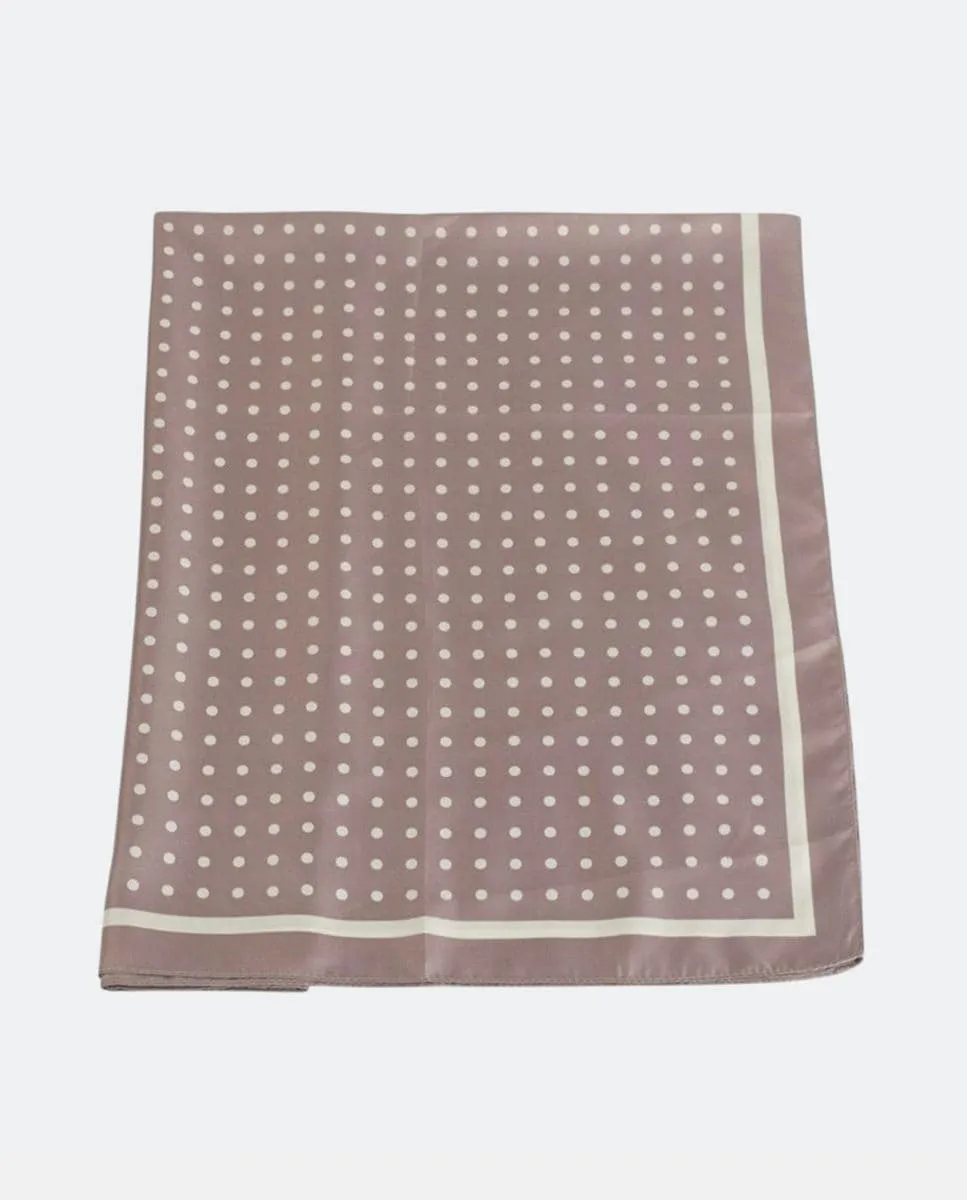 

Платок из полиэстера в горошек, квадратный, свежий и универсальный платок для женщин Kbas, серо-коричневый