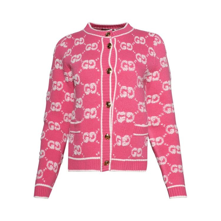 

Кардиган Gucci GG Wool Bouclé Jacquard Cardigan Baloon Pink, розовый