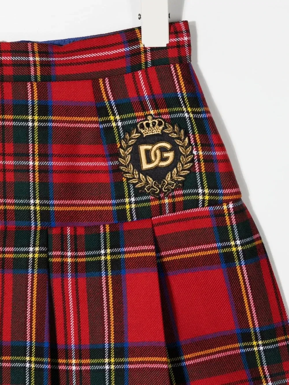 Юбка в клетку с вышитым логотипом Dolce & Gabbana Kids, красный — фото 3