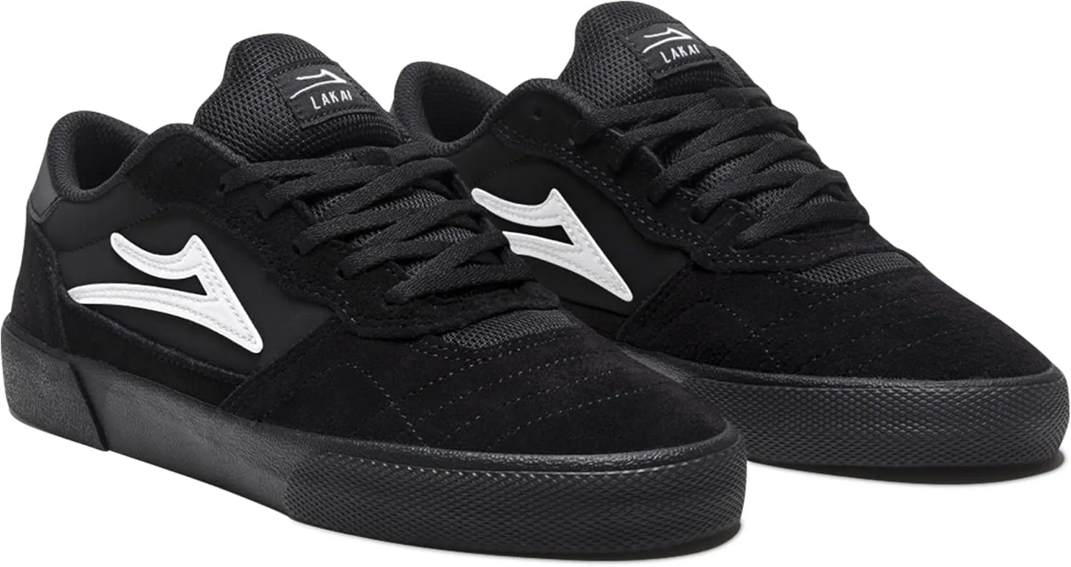 Мужские скейтбордистские кроссовки Lakai Manchester - низкие кроссовки для скейтбординга для мужчин, Black Black Suede — фото 3
