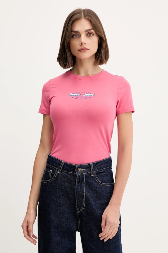 

Футболка Guess Jeans, розовый