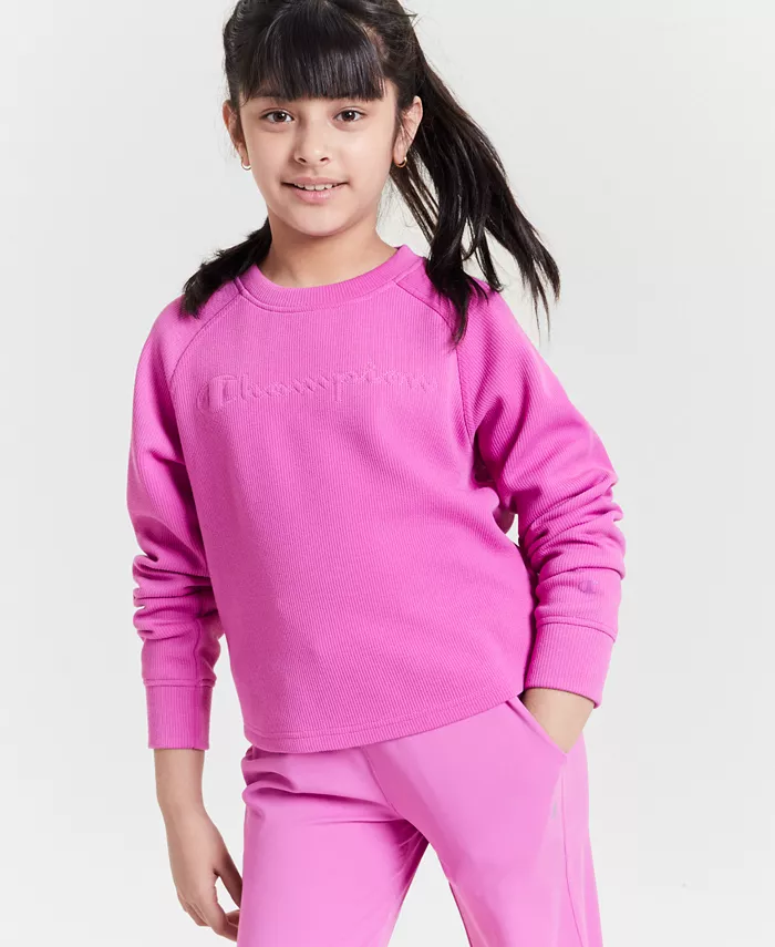 

Свитшот с ребристым воротом Big Girls Active Champion, розовый