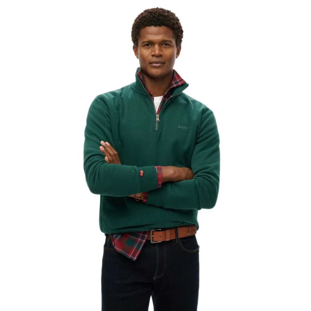

Толстовка Superdry Essential Logo Henley half zip, зеленый
