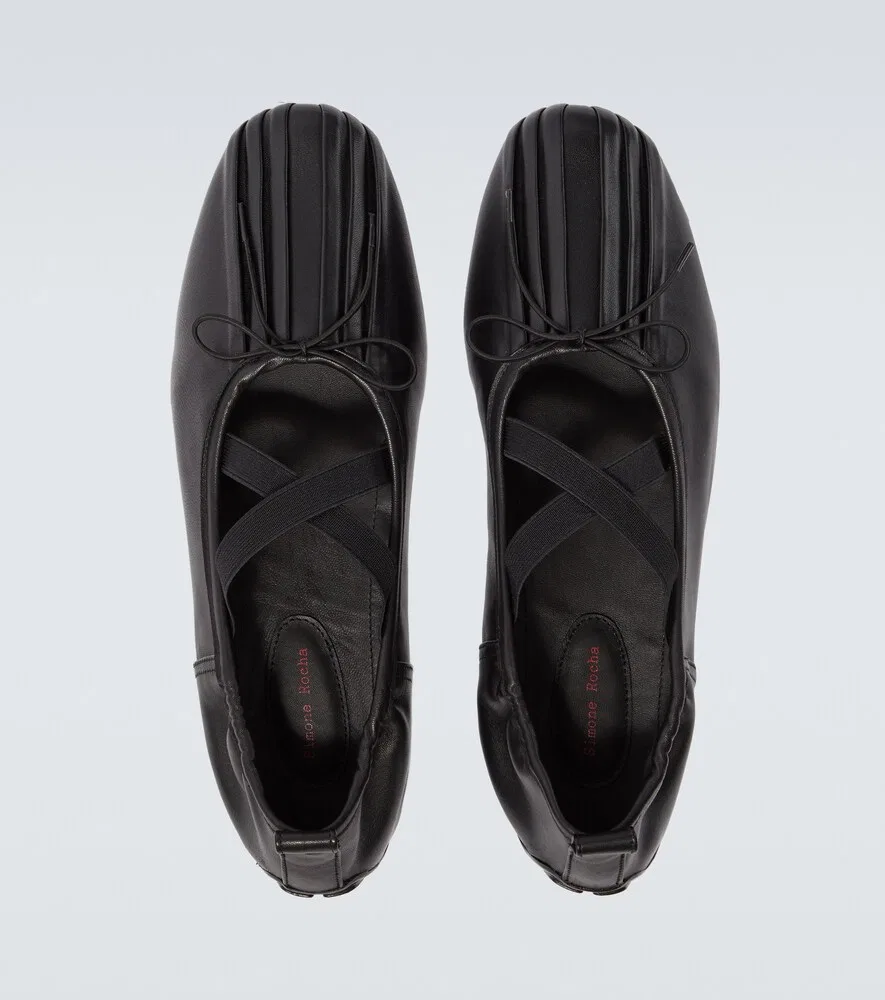 Балетки Ballerina Grip из натуральной кожи Simone Rocha, черный — фото 4