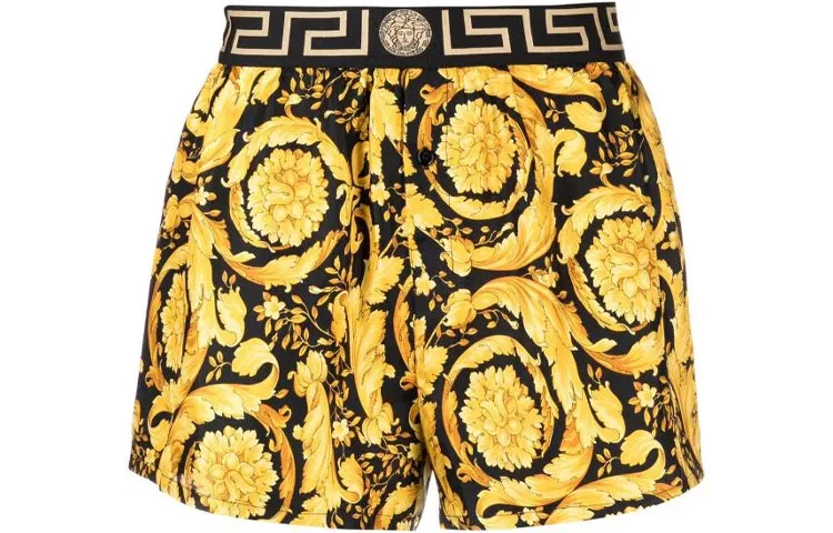Шорты с принтом Barocco VERSACE желтые