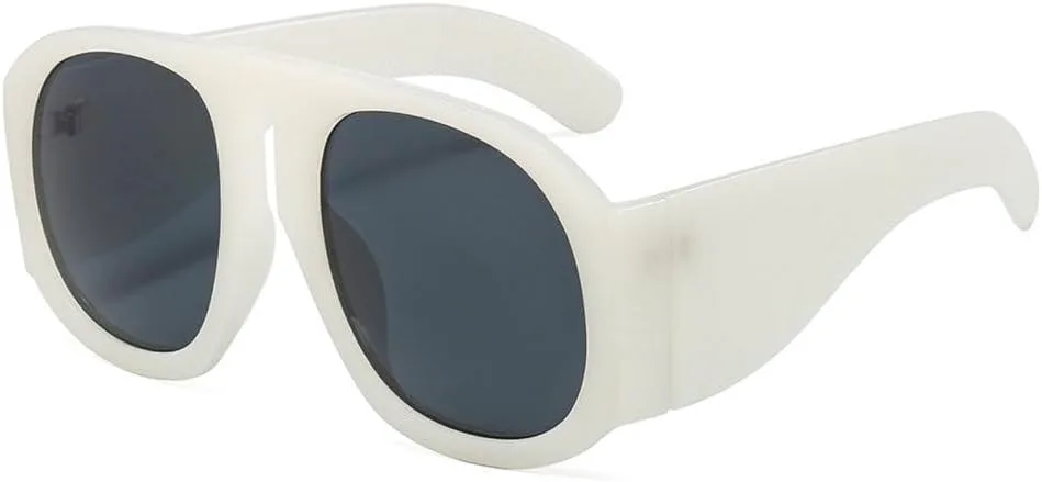 

Ретро овальные солнцезащитные очки с градиентным переходом в крупной оправе для женщин/мужчин, винтажные, большие, в стиле панк, черные MTZJH, White Gray