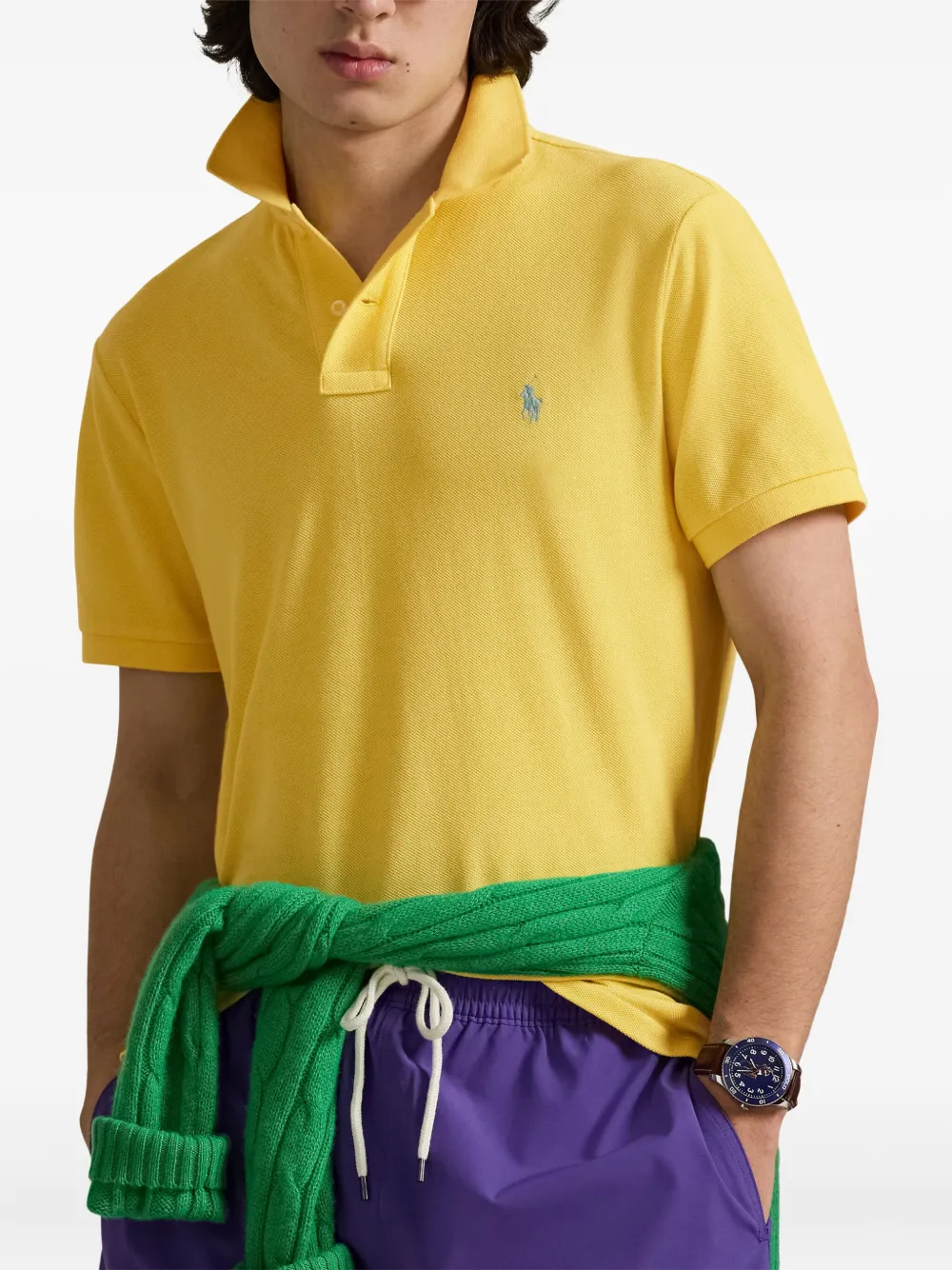 Рубашка поло в рубчик Polo Ralph Lauren, желтый — фото 4