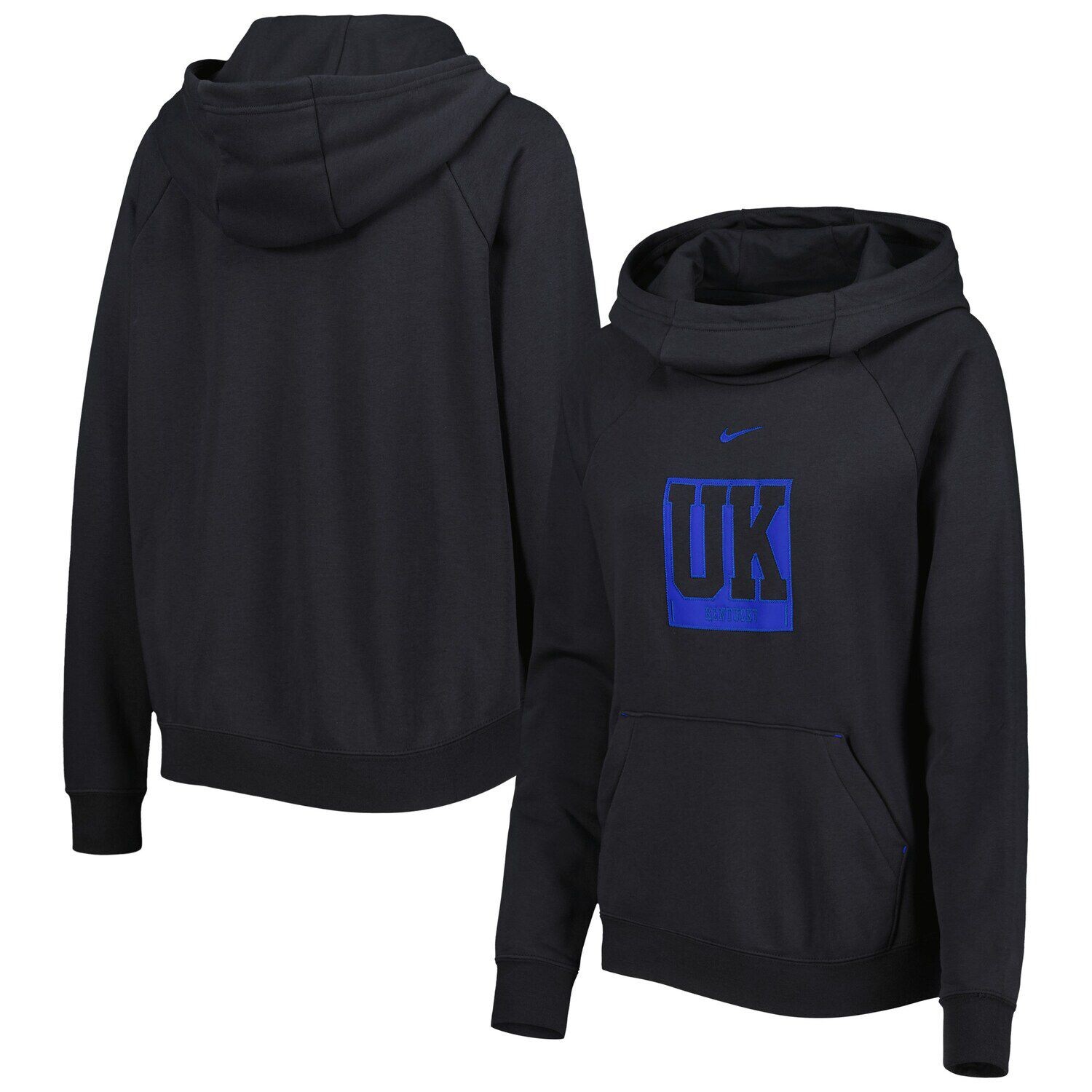 

Женский пуловер с капюшоном Nike Charcoal Kentucky Wildcats Essential с воротником-воронкой и регланом Nike