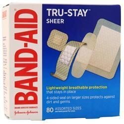 

Band Aid Прозрачные Бинты Tru-Stay Разных Размеров 80 кол-во