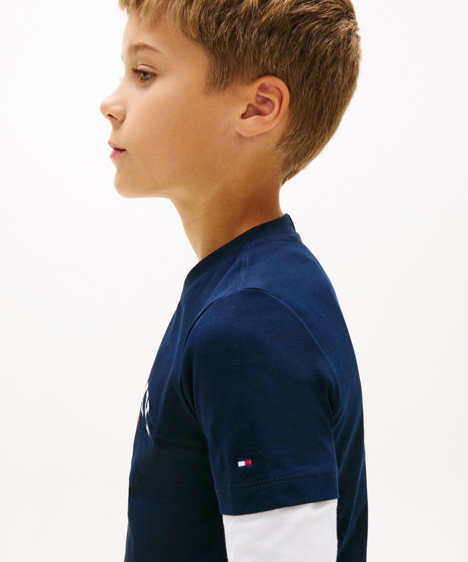 Детская футболка с монограммой, размер 26SS TOMMY HILFIGER, Navy C1G — фото 2