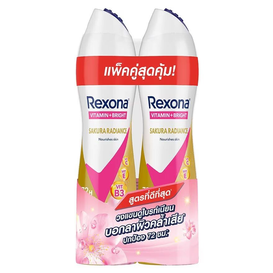 

Rexona Спрей-антиперспирант Витамин + Bright Sakura Radiance 135 мл. Двойной пакет, Pink