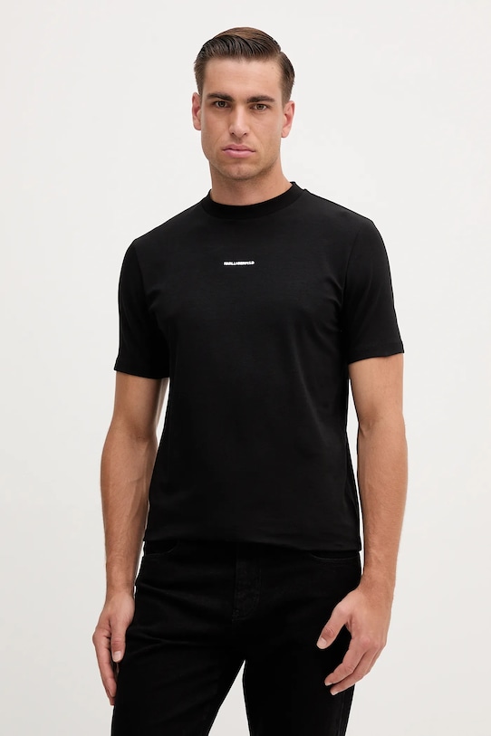 

Хлопковая футболка Karl Lagerfeld, черный