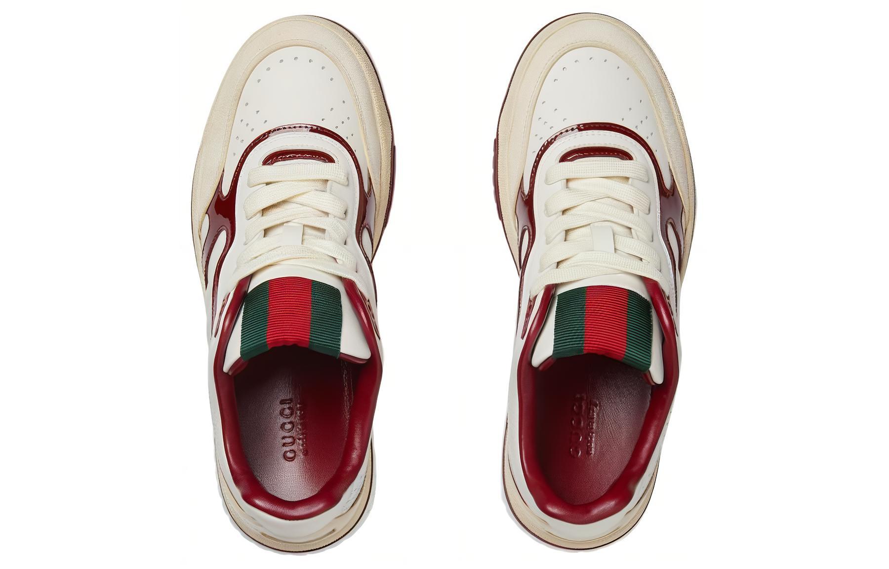Женские кроссовки Re Web 'White Rosso Ancora' GUCCI, бело-красные — фото 3