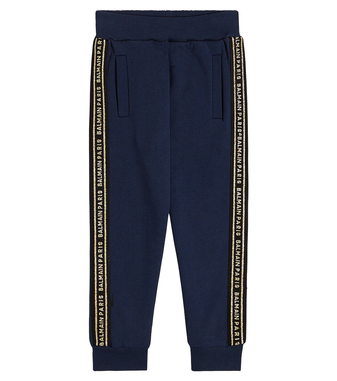 

Хлопковые спортивные штаны с логотипом Balmain, синий