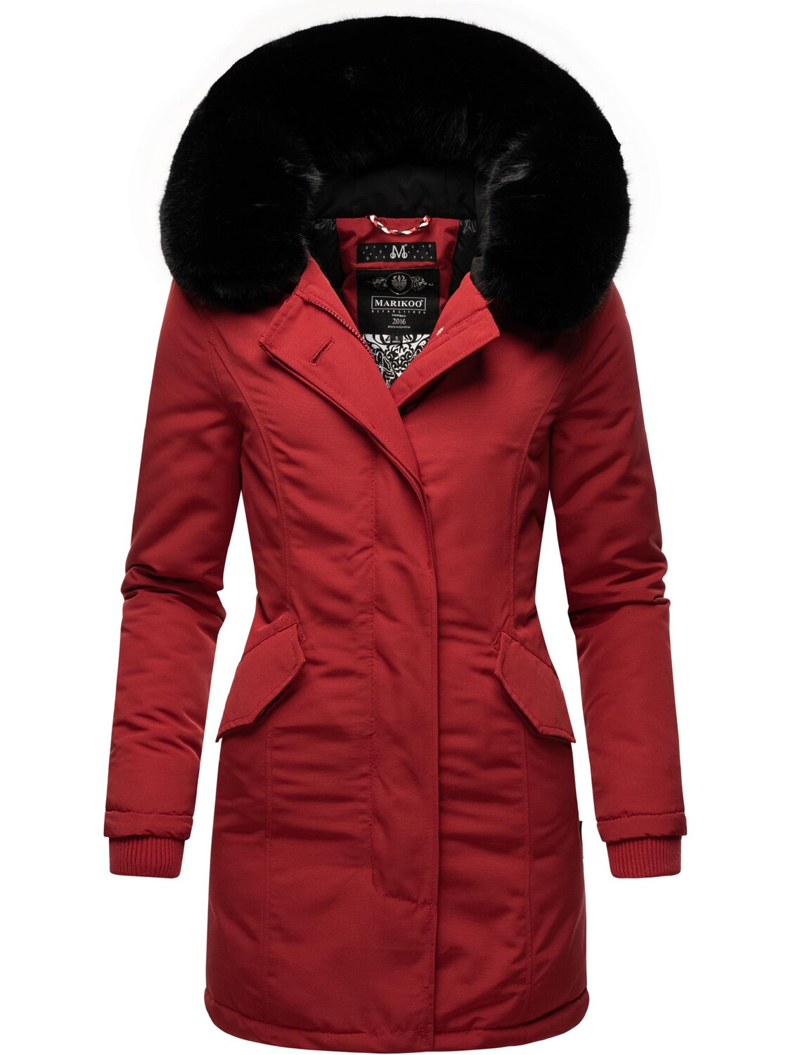 

Пуховик Marikoo Karmaa, цвет Blood Red with black fur