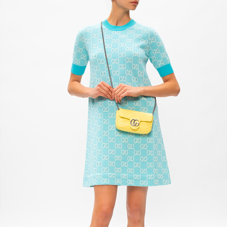 Платье с короткими рукавами женское светло-голубое Gucci — фото 2