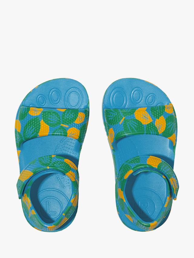 Детские сандалии iQushion с принтом листьев FitFlop, Beach Blue Mix — фото 4