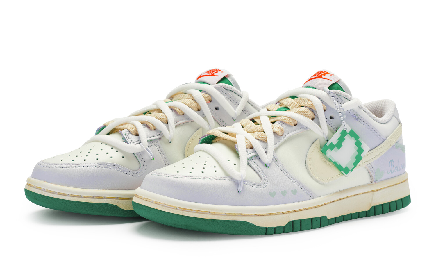 

Кроссовки Nike Dunk Skateboard Shoes Women's Low-Top Off-white/grey/green