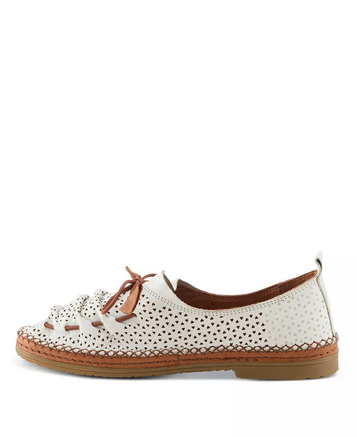 Туфли-лодочки BERNA-PERF из перфорированной кожи с эластичными шнурками Spring Step, белый — фото 2