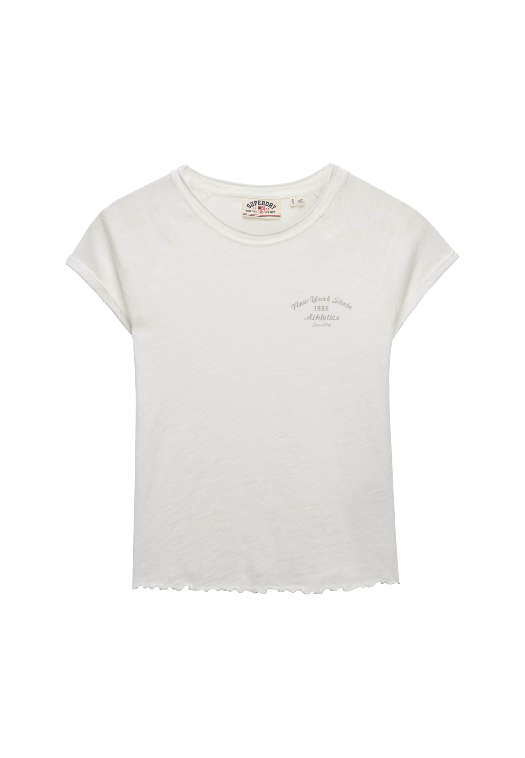 

Superdry & Co Футболка 'Athletic Essentials Slub' в крапчатом белом цвете