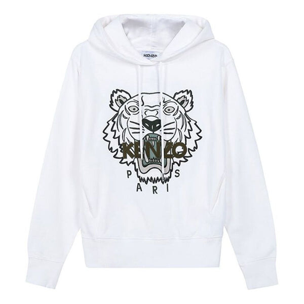 

Свитер ss21 tiger head embroidered hoodie white Kenzo, белый