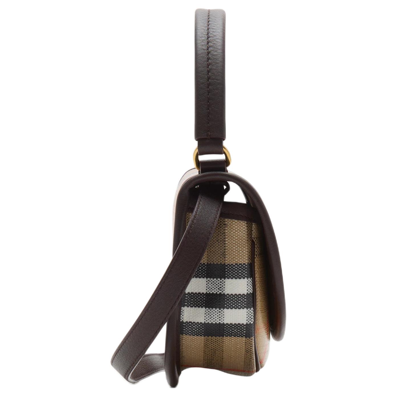 Женская мини-сумка Burberry из хлопка песочного цвета — фото 2