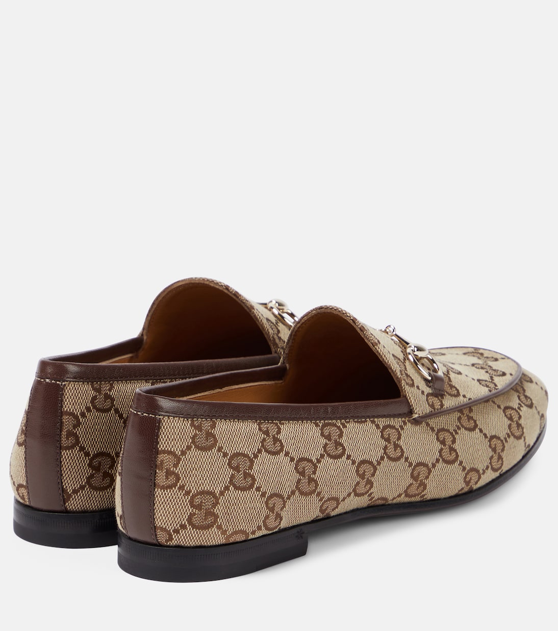 Лоферы Jordaan с подковой GG из ткани Gucci, Beige Ebony/N.Acero — фото 2