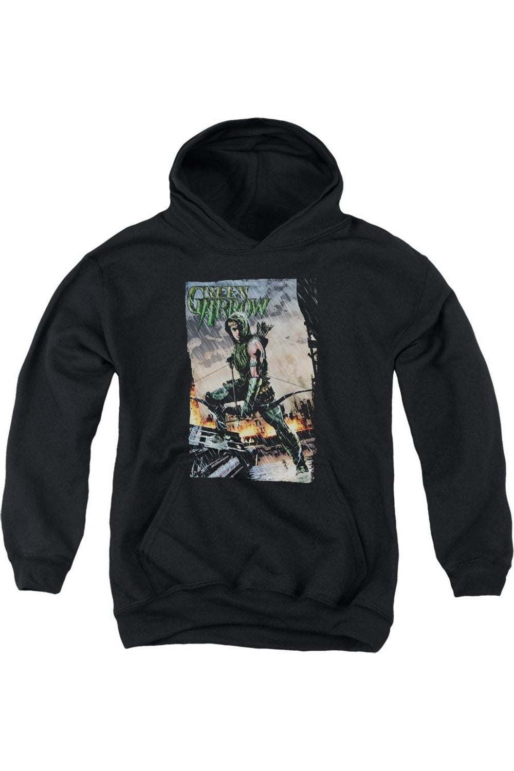 

Толстовка с капюшоном Justice League of America "Огонь и дождь" для молодежи Gildan, черный