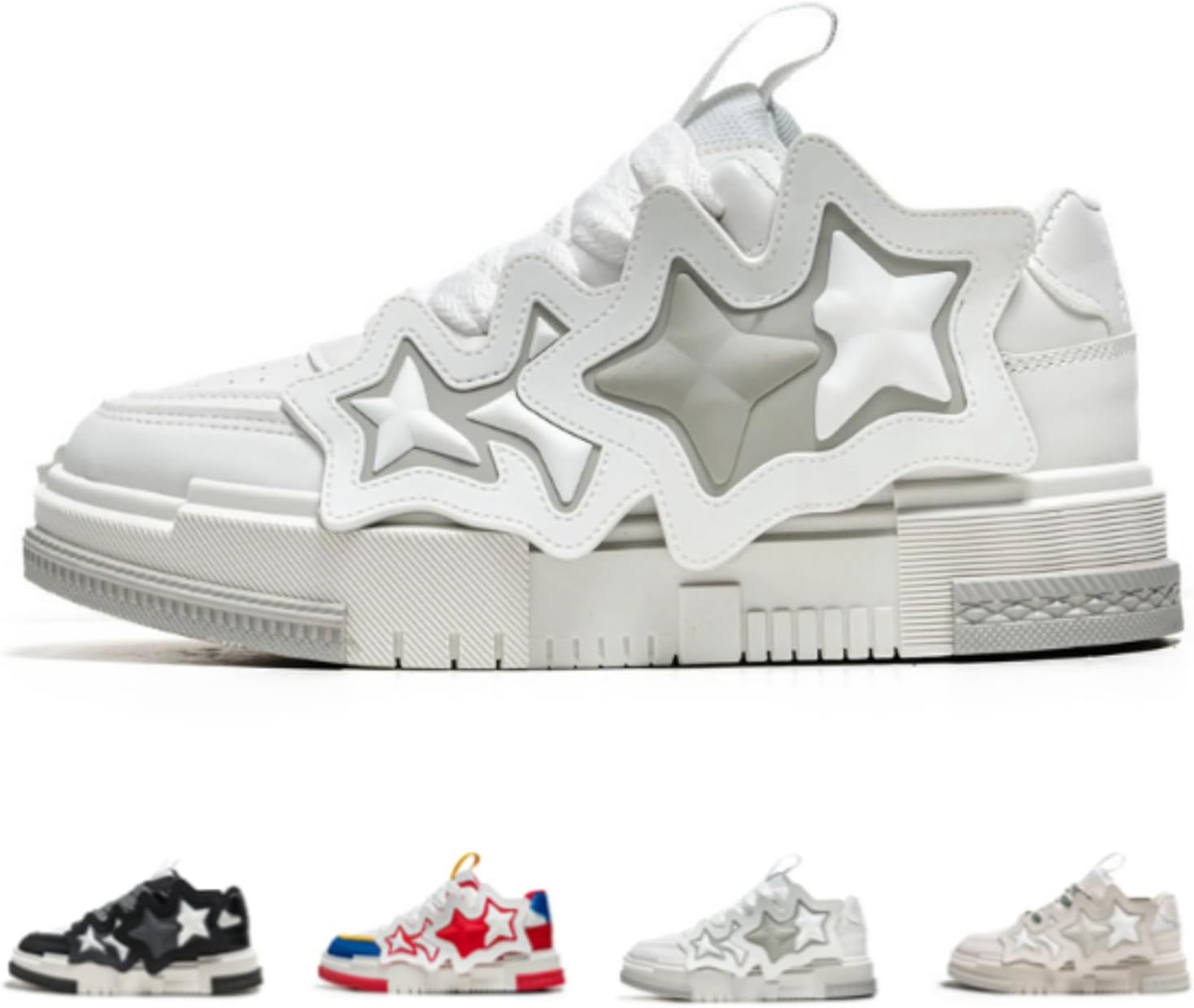 

Кроссовки Star Chunky для женщин и мужчин, модные повседневные эстетичные скейт-шуз, платформенные кроссовки Acaritouch, белый