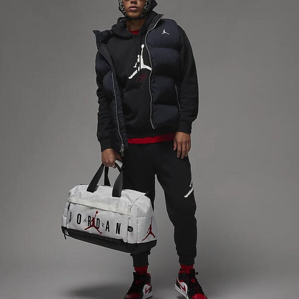 Толстовка Air Jordan Essentials Fleece Hoodie 'Black white', белый — фото 3
