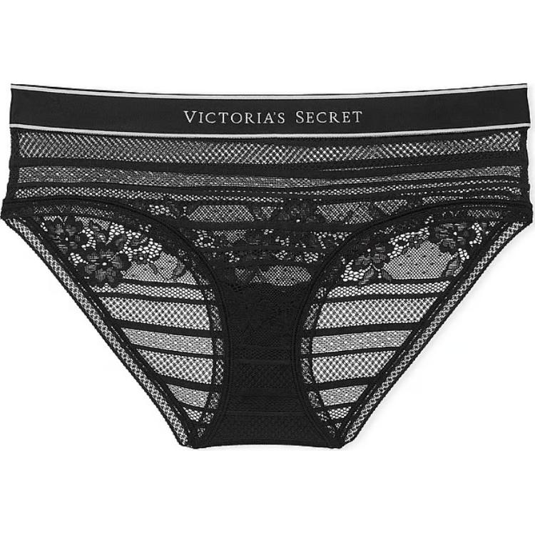 

Хлопковые трусы-хипхаггер с логотипом / Черные женские трусы 1 упаковка Черный Victoria's Secret, 1 упаковка (Черный)