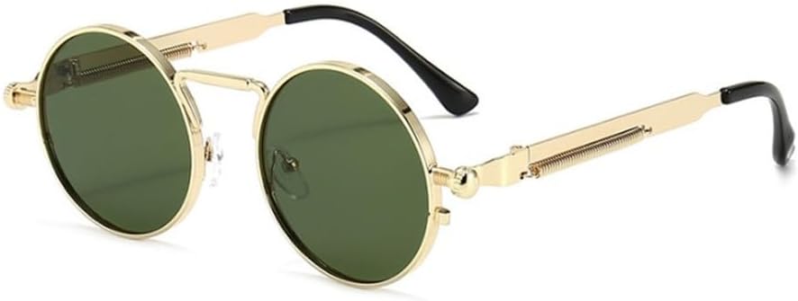 

Классические панк-солнцезащитные очки для женщин, зеркальные круглые металлические солнцезащитные очки с антибликовым покрытием, винтажные мужские очки для вождения, защита от УФ-излучения UV400 KTUCN, 4