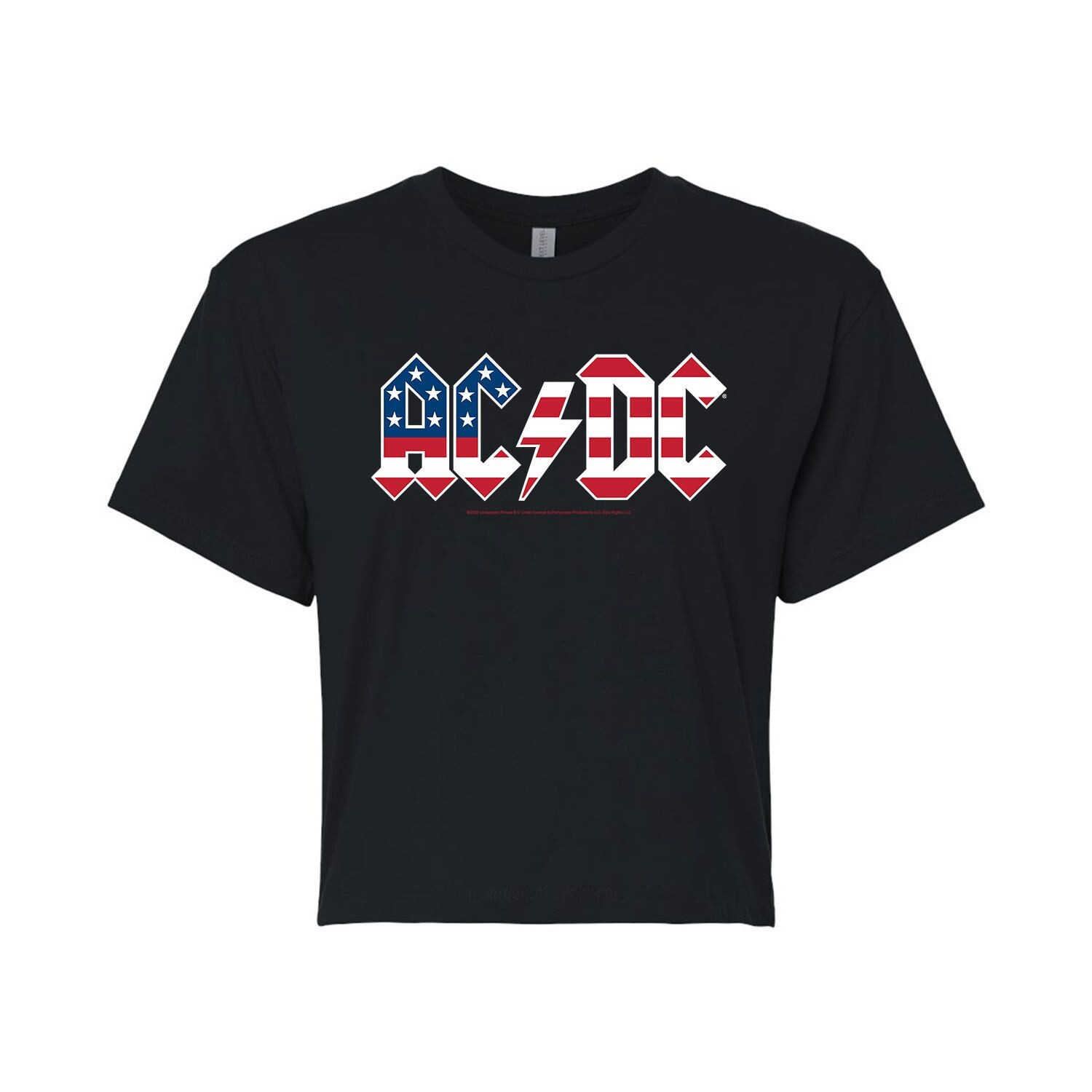 

Укороченная футболка с логотипом AC/DC Patriotic для юниоров Licensed Character