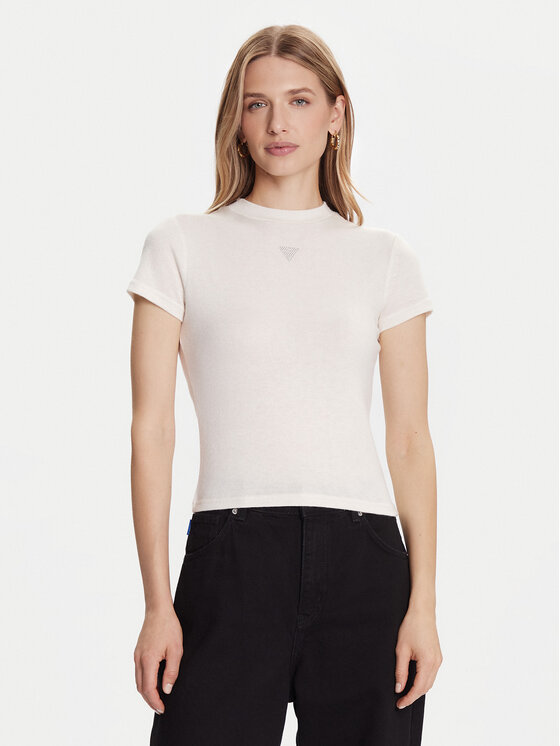 

Футболка slim fit W5BP07 KCGM2 Guess, экрю, Белый, Футболка slim fit W5BP07 KCGM2 Guess, экрю