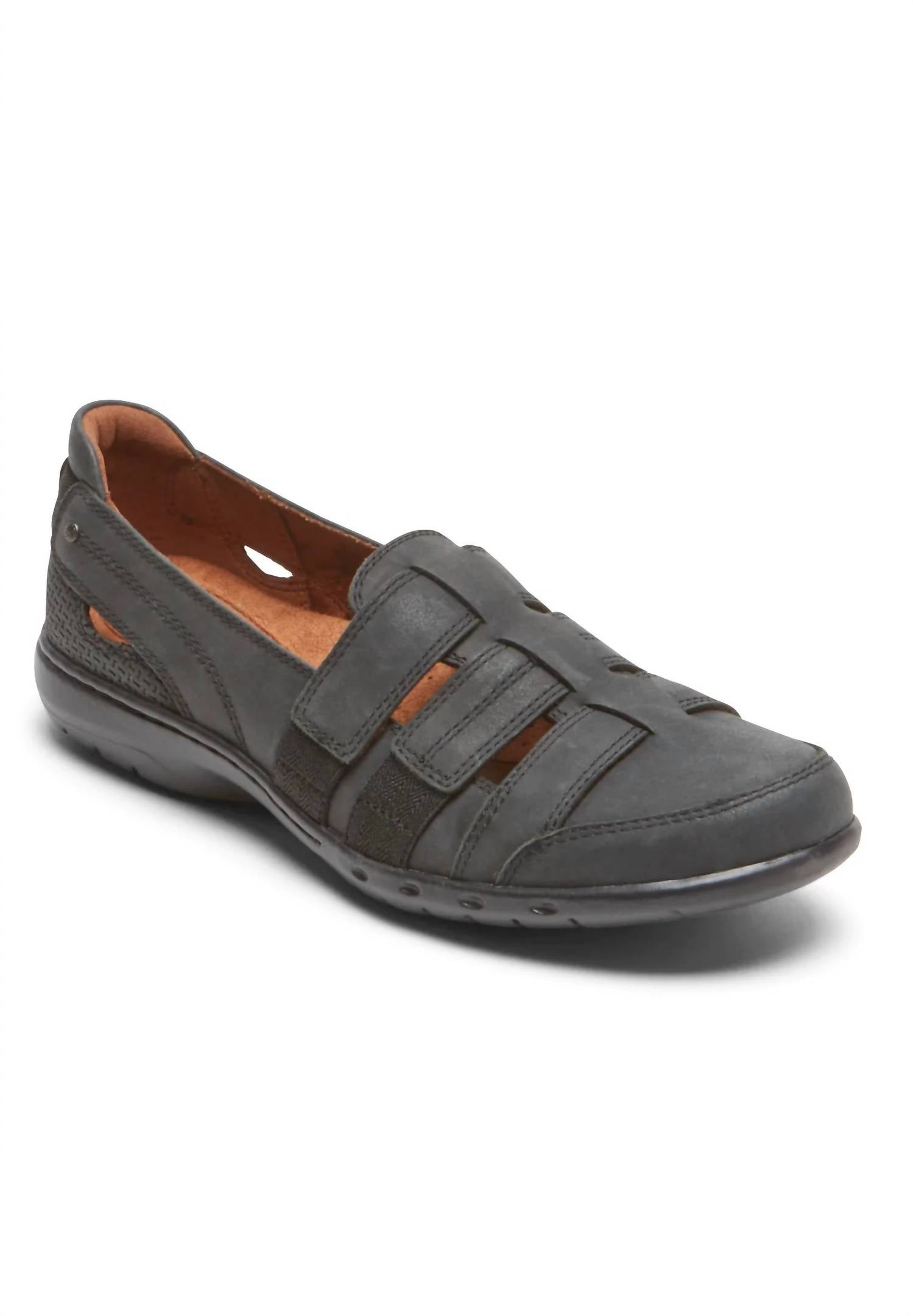 Женские туфли Penfield Strappy Slip-On - Широкие, черного цвета Cobb Hill
