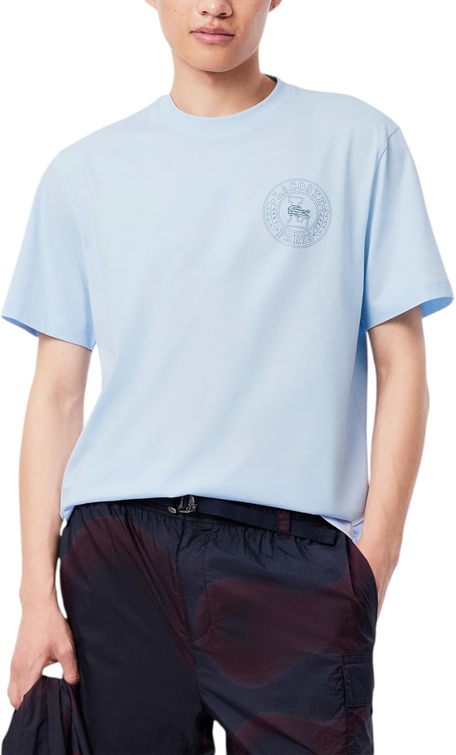 

Мужская футболка Lacoste Classic Fit с тисненым кроем и ребристым воротником под крокодила, Rill