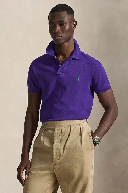 Поло из гладкой ткани Polo Ralph Lauren, фиолетовый