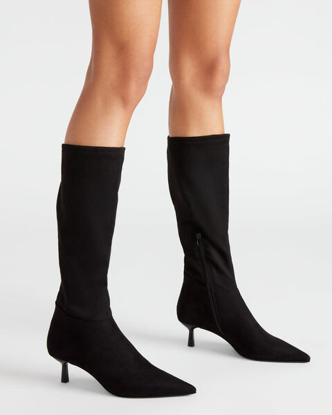 Сапоги женские Steve Madden Astoria высокие на тонком каблуке, черный — фото 2