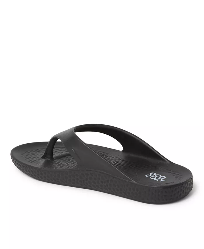 ЭкоКози от Women's Устойчивые Комфортные Сандалии-танга Dearfoams, черный — фото 3