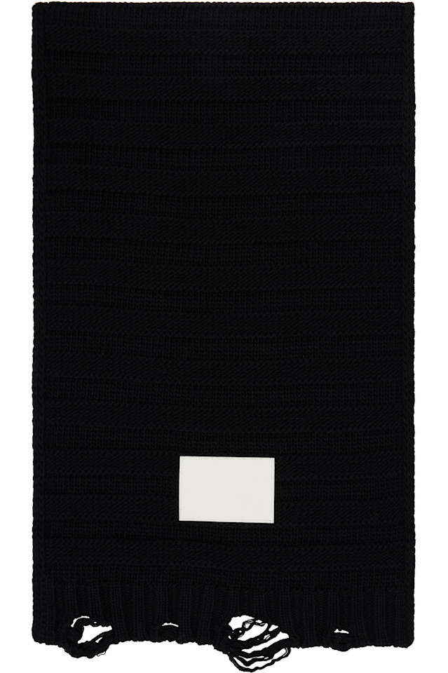 

Шерстяной шарф Mm6 Maison Margiela, черный