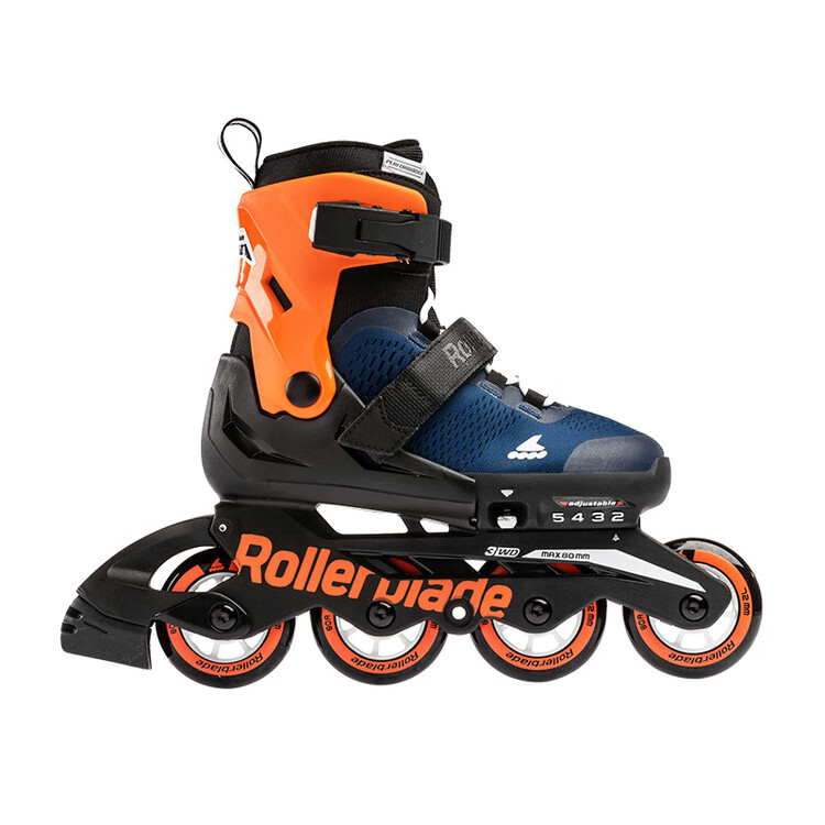 

RollerBlade Детские роликовые коньки, регулируемый размер, для мальчиков и девочек, Midnight Blue/warm Orange, размер L (36.5-40.5 см)/(23-26 см)