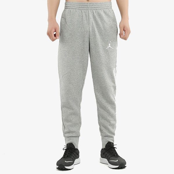 Спортивные штаны Men's Air Jordan Flight Fleece Embroidered Logo Fleece Lined Bundle Feet Sports Pants/Trousers/Joggers Gray, серый — фото 2