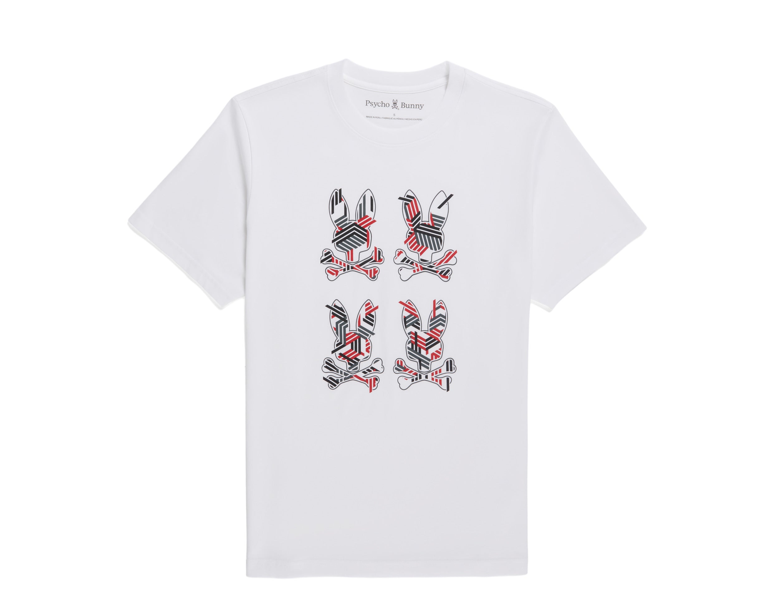 

Мужская белая футболка с круглым вырезом Psycho Bunny Plaza B6U613X1PC-WHT