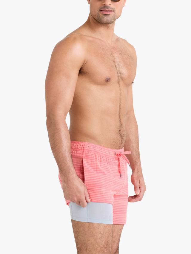 

Плавательные шорты oh buoy 2n1 volley hibiscus coral SAXX, цвет Coral Stripe